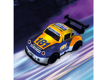 Charger l&#39;image dans la galerie, Voiture de course jouet. Jaune, bleu et orange.
