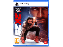 Charger l&#39;image dans la galerie, Pochette du jeu WWE 2K23 PS5, avec Roman Reigns. Il est dans un ring de catch, et une autre personne en arrière-plan.
