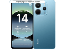 Charger l&#39;image dans la galerie, Téléphone Redmi Note 14 bleu. L&#39;avant et l&#39;arrière sont visibles. Comprend un système de caméra et des infos écran.

