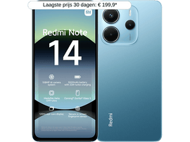 Téléphone Redmi Note 14 bleu. L