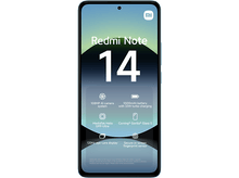 Charger l&#39;image dans la galerie, Téléphone Redmi Note 14. L&#39;écran affiche les fonctionnalités: caméra 108MP, batterie 5500mAh et écran 120Hz.
