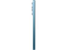 Charger l&#39;image dans la galerie, Une vue latérale d&#39;un téléphone bleu sur fond noir.
