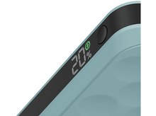 Charger l&#39;image dans la galerie, Gros plan d&#39;une batterie externe bleu sarcelle indiquant 20 %.
