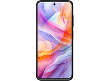 Charger l&#39;image dans la galerie, Un smartphone noir avec un fond d&#39;écran abstrait coloré.
