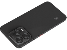 Charger l&#39;image dans la galerie, Téléphone noir avec caméra arrière. Accent rouge latéral.
