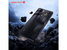 Charger l&#39;image dans la galerie, Téléphone noir avec des bosses pour la caméra, un texte &#39;NEO&#39; et des rochers en arrière-plan.
