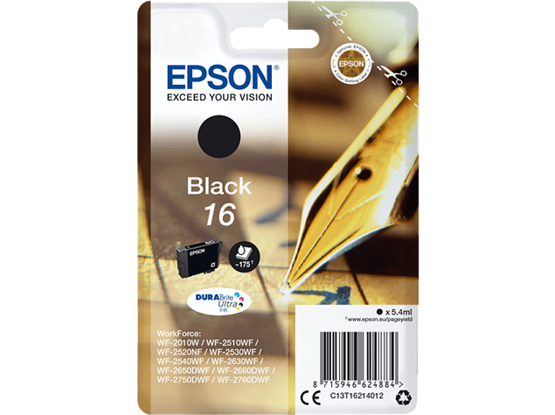 EPSON 16 DURABrite Ultra Ink Noir (C13T16214022)