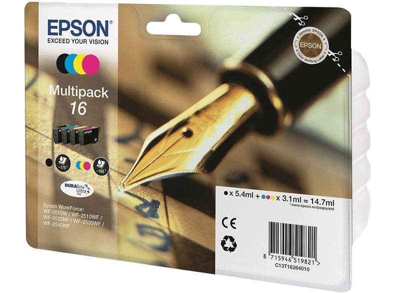 EPSON 16 DURABrite Ultra Ink Noir - Cyan - Magenta - Jaune (C13T16264022)
