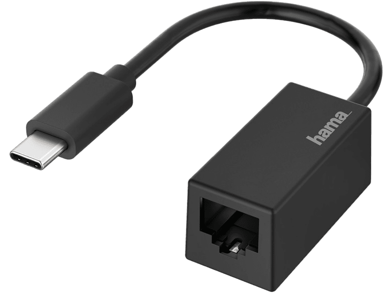 HAMA Adaptateur réseau USB-C - Ethernet Gigabit Noir (200322)