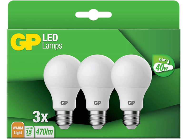 GP LIGHTING Ampoule Blanc chaud E27 5.4 W - 3 pièces (087670-LDCE3)