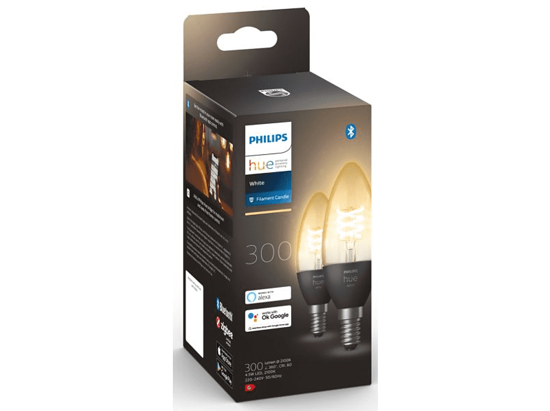 PHILIPS HUE Ampoule Smart White Ambiance E14 4 W - 2 pièces (35673300) –  MediaMarkt Luxembourg