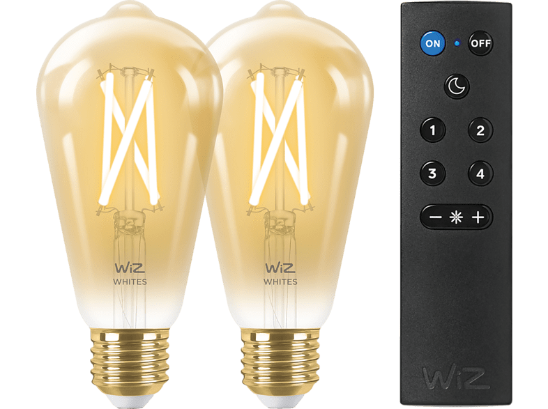 WIZ Ampoule Smart E27 6.7 W - 2 pièces + WIZmote (55015500)