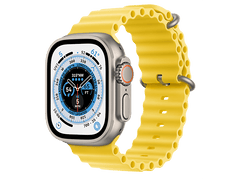 APPLE Watch Ultra GPS + Cellular 49 mm Boîtier en titane, Bracelet Océan Jaune (MNHG3NF/A)