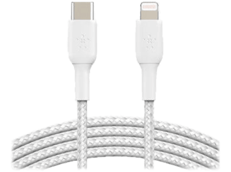 BELKIN Câble USB - Lightning 2 m torsadé Blanc (CAA004bt2MWH)