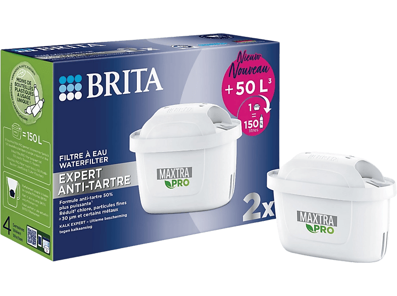 BRITA Cartouche filtrante Maxtra Pro Expert Calcaire Pack de 2 (1050428)