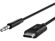 Charger l&#39;image dans la galerie, BELKIN Câble 3.5 mm jack / USB-C 1.8 m Noir (F7U079BT03-BLK)
