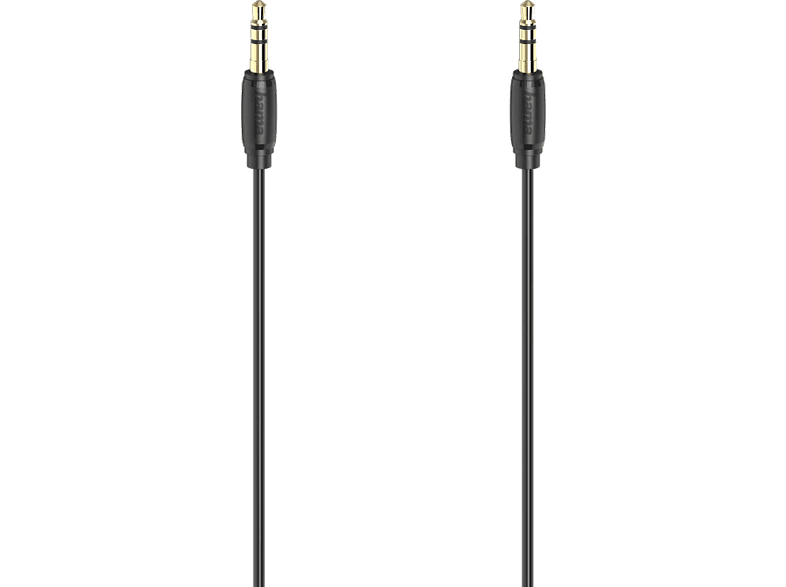 HAMA Câble audio Doré Jack 3.5 mm Stéréo Ultrafin 3 m Noir (205263)