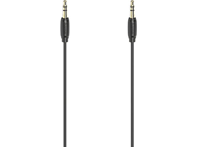 HAMA Câble audio Doré Jack 3.5 mm Stéréo Ultrafin 5 m Noir (205264)