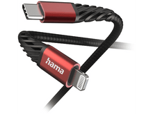 Charger l&#39;image dans la galerie, HAMA Câble Extreme USB-C - Lightning 1.5 m Noir / Rouge (201541)
