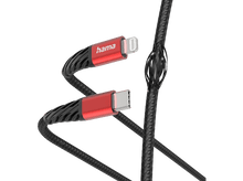 Charger l&#39;image dans la galerie, HAMA Câble Extreme USB-C - Lightning 1.5 m Noir / Rouge (201541)
