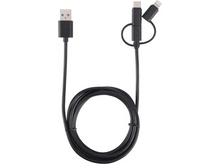 Charger l&#39;image dans la galerie, ISY Câble USB -  USB-C / microUSB / Lighting 1.6 m Noir (IUC-3100)
