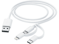 HAMA Câble USB 3-in-1 microUSB / Lightning / USB-C 1 m Blanc (201535)