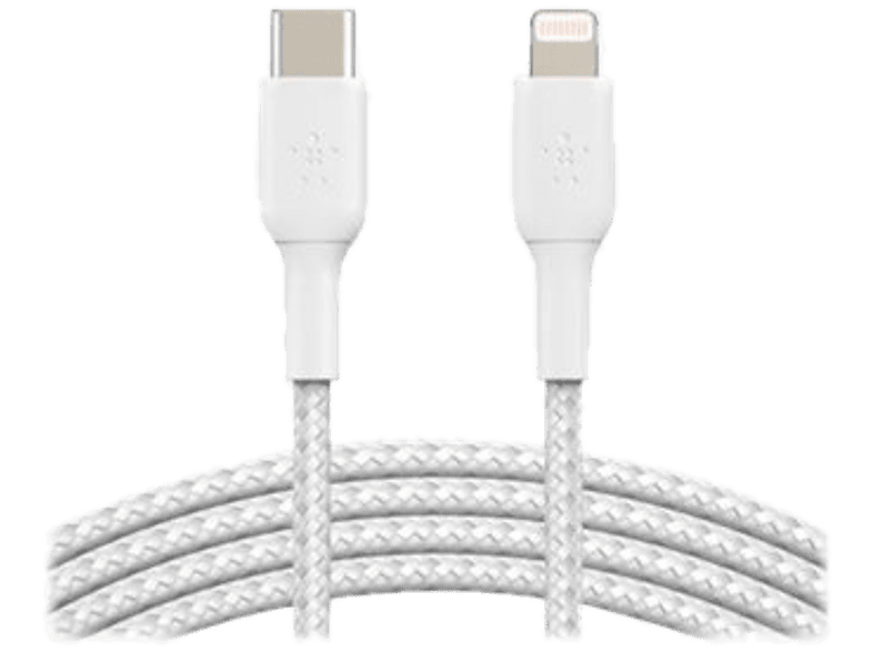 BELKIN Câble USB - Lightning 1 m torsadé Blanc (CAA004bt1MWH)