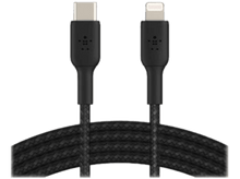 Charger l&#39;image dans la galerie, BELKIN Câble USB - Lightning 2 m torsadé Noir (CAA004bt2MBK)
