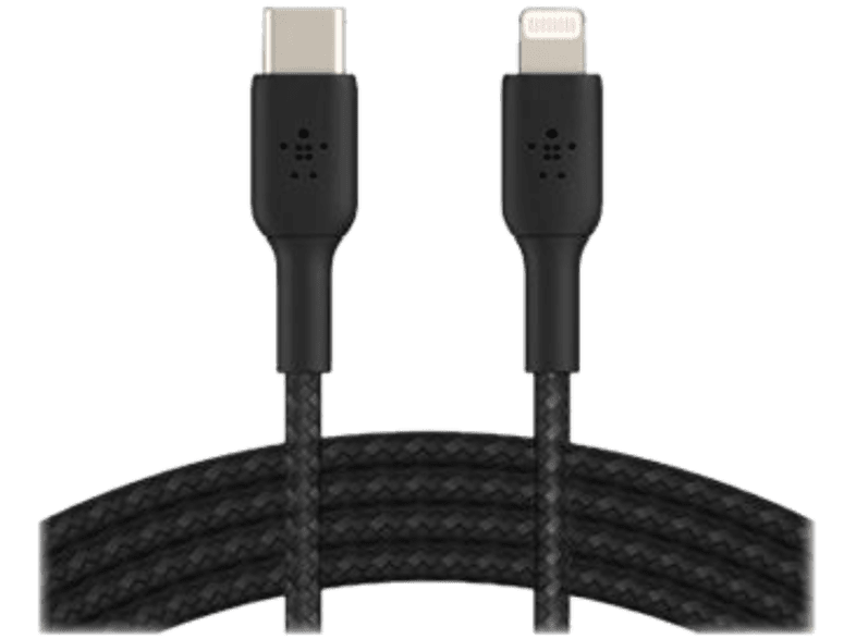 BELKIN Câble USB - Lightning 2 m torsadé Noir (CAA004bt2MBK)
