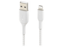 Charger l&#39;image dans la galerie, BELKIN Câble USB - Lightning Nylon 1 m Blanc (CAA002BT1MWH)
