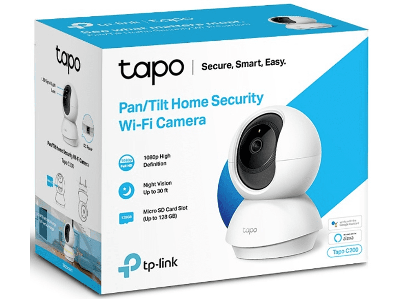 TAPO Caméra de surveillance Smart Wi-Fi 360° Blanc (TAPO C200) – MediaMarkt  Luxembourg