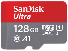 Charger l&#39;image dans la galerie, SANDISK Carte mémoire microSDXC Ultra A1  128 GB avec adaptateur SD (0619659200558)
