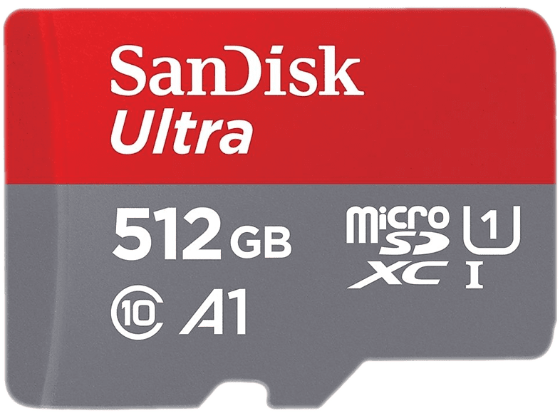 SANDISK Carte mémoire microSDXC Ultra A1 512 GB avec adaptateur SD (0619659200572)
