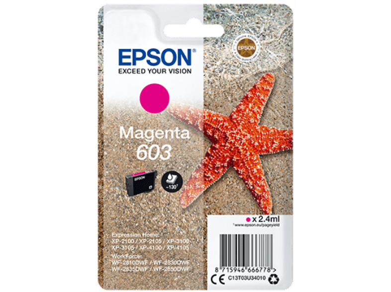 EPSON Cartouche d'encre 603 Magenta (C13T03U34020)