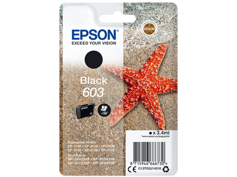 EPSON Cartouche d'encre 603 Noir (C13T03U14020)