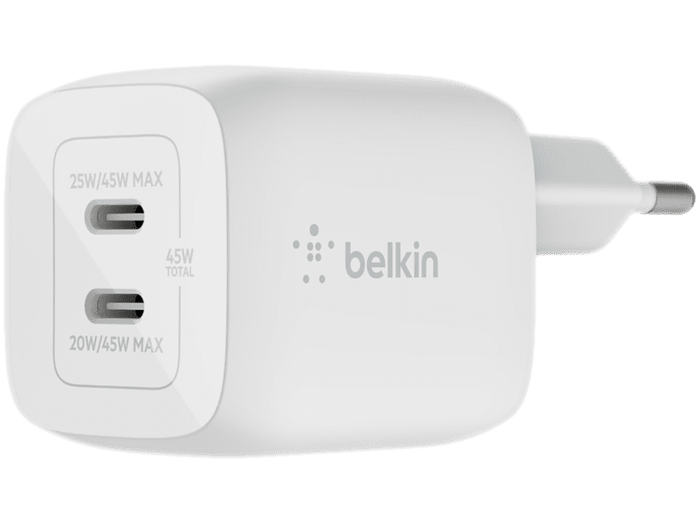 BELKIN Chargeur USB-C Boost Charge Pro 45 W Blanc (WCH011VFWH)