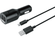 ISY Chargeur voiture + Câble microUSB Noir (ICC 5200)