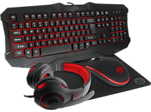 Charger l&#39;image dans la galerie, QWARE Clavier gaming AZERTY + Souris gaming + Tapis gaming + Casque gaming (GMB-9500BE)
