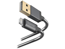 Charger l&#39;image dans la galerie, HAMA Câble USB-A vers Lightning Metal 1.5 m Anthracite (201548)
