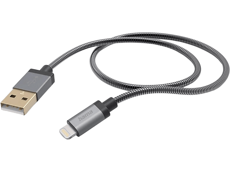HAMA Câble USB-A vers Lightning Metal 1.5 m Anthracite (201548)