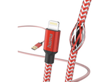 Charger l&#39;image dans la galerie, HAMA Câble USB-A vers Lightning Reflective 1.5 m Rouge (201554)
