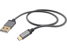 Charger l&#39;image dans la galerie, HAMA Câble USB-A vers USB-C Metal 1.5 m Anthracite (201551)
