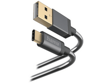 Charger l&#39;image dans la galerie, HAMA Câble USB-A vers USB-C Metal 1.5 m Anthracite (201551)
