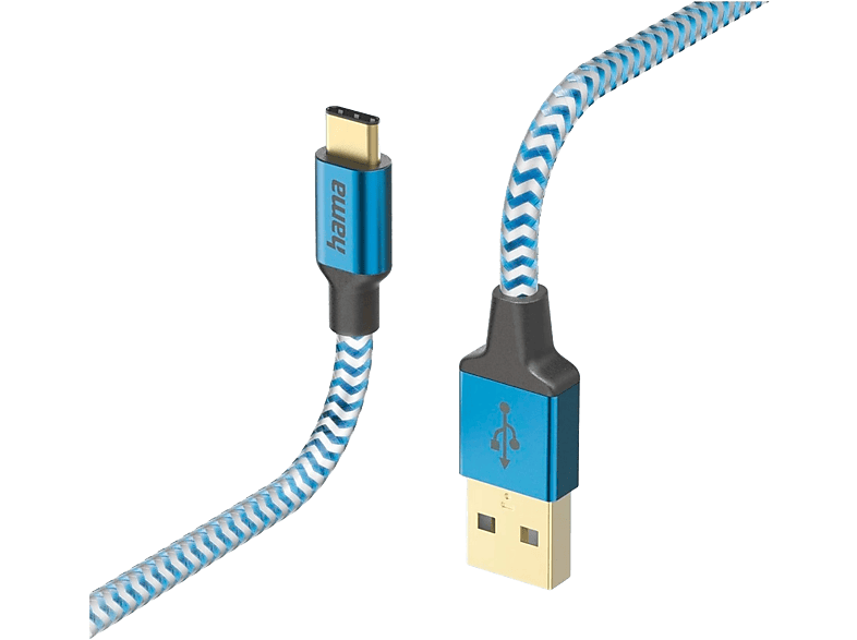 HAMA Câble USB-A vers USB-C Reflective 1.5 m Bleu (201558)