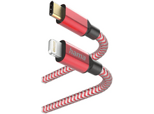 Charger l&#39;image dans la galerie, HAMA Câble USB-C vers Lightning Reflective 1.5 m Rouge (201562)

