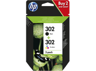 HP 302 Duo Pack Noir + Magenta - Jaune - Cyan