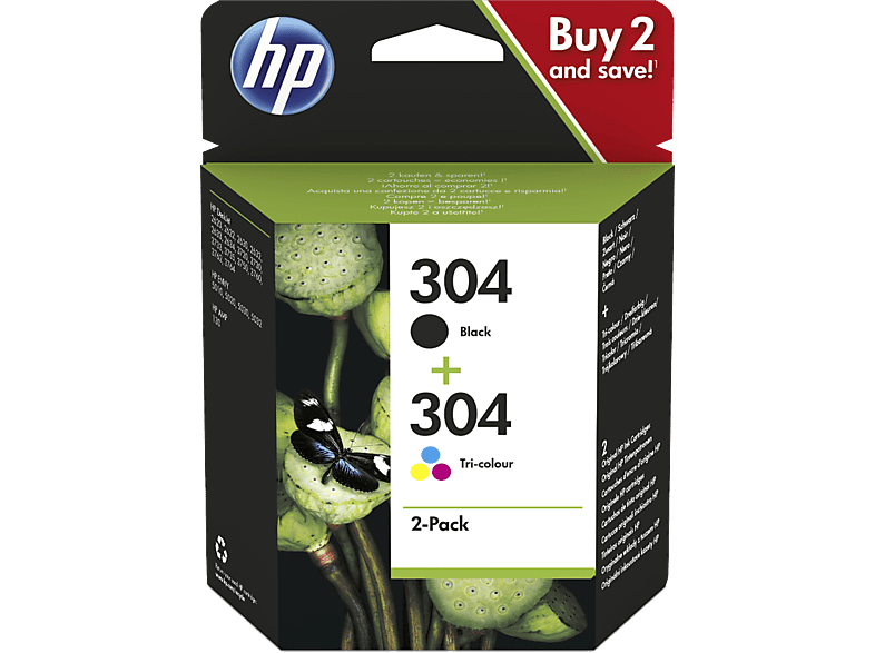 HP 304 Noir - 3 couleurs