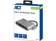Charger l&#39;image dans la galerie, ACT Hub 4K USB-C HDMI USB-A Ethernet USB-C Argenté (AC7040)
