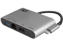 Charger l&#39;image dans la galerie, ACT Hub 4K USB-C HDMI USB-A Ethernet USB-C Argenté (AC7040)
