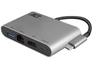ACT Hub 4K USB-C HDMI USB-A Ethernet USB-C Argenté (AC7040)